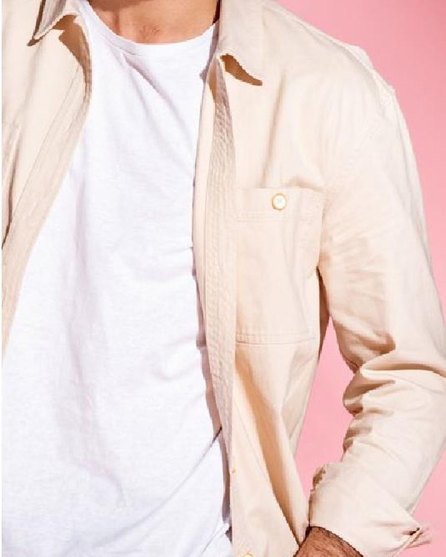 Woven casual shirt look